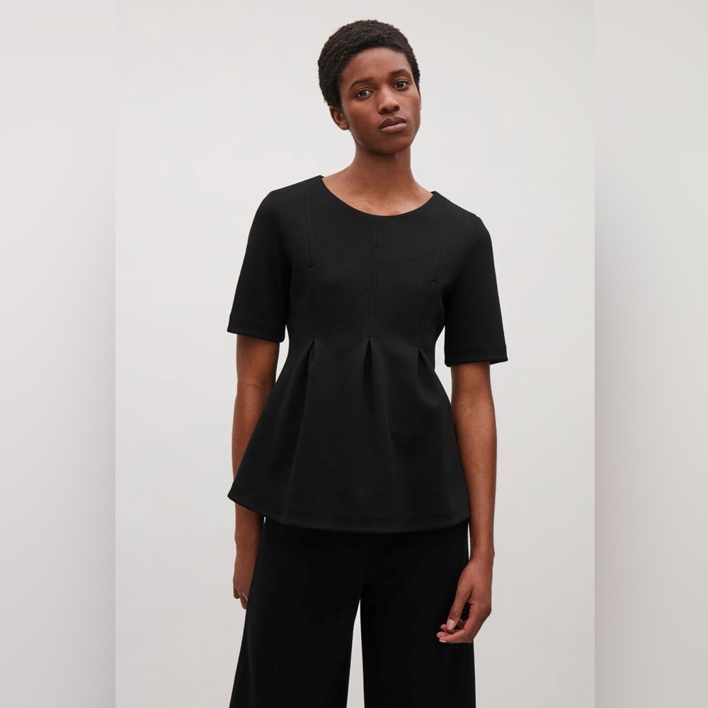 COS Top with Topstitched Pleats NWOT